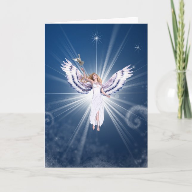 Tarjeta Festiva Gloria Navidades Angel (Anverso)