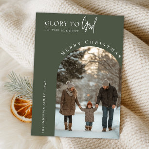 Tarjeta Festiva Gloria Religiosa A Dios Navidades Foto De Arco