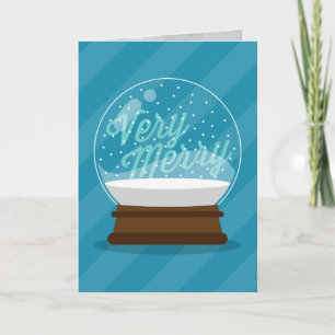 Tarjeta Festiva GLORIOSAMENTE ALLEGRE   Globo de Nieve Navideño