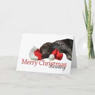 Tarjeta Festiva Glossy Grizzly Secretary Merry Christmas