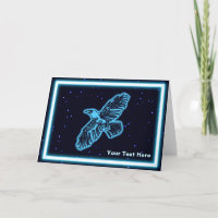 Glowing Blue Raven On Stars
