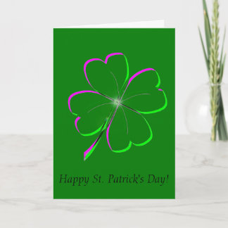 Tarjeta Festiva Glowing Four Leaf Clover