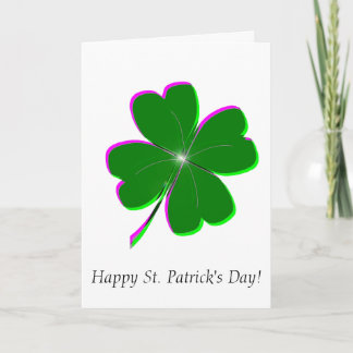 Tarjeta Festiva Glowing Four Leaf Clover