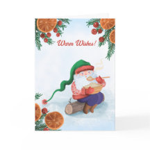 Gnome de invierno en la nieve