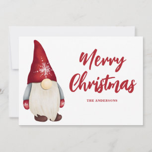 Tarjeta Festiva Gnome de los Navidades pequeños