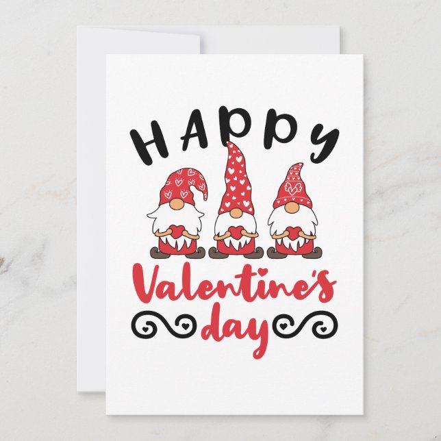 Tarjeta Festiva Gnome del día de San Valentín Tomte sueco (Anverso)