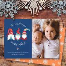Gnome for Holidays Photo Fun Typography Elf Blue