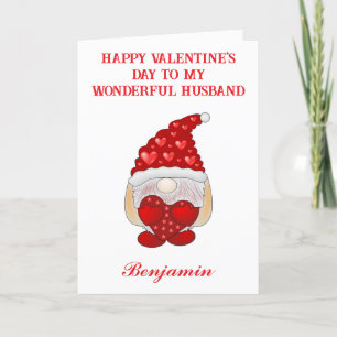 Tarjeta Festiva Gnome Happy Valentine Day card for Husband