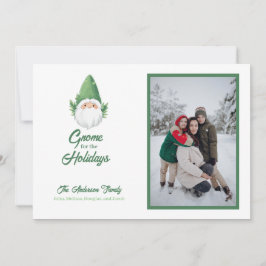 Tarjeta Festiva Gnome lindo para vacaciones familiares de vacacion
