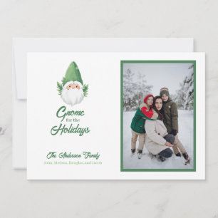 Tarjeta Festiva Gnome lindo para vacaciones familiares de vacacion