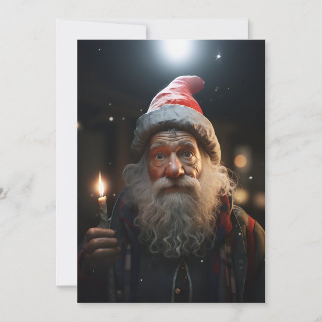Tarjeta Festiva Gnome, Navidades sorprendidos (Anverso)