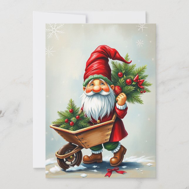 Tarjeta Festiva Gnome no fotográfico contemporáneo - Elegante simp (Anverso)