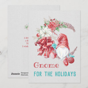 Tarjeta Festiva Gnome para las vacaciones