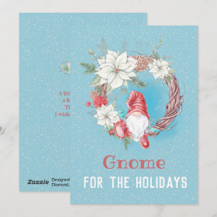 Tarjeta Festiva Gnome para las vacaciones