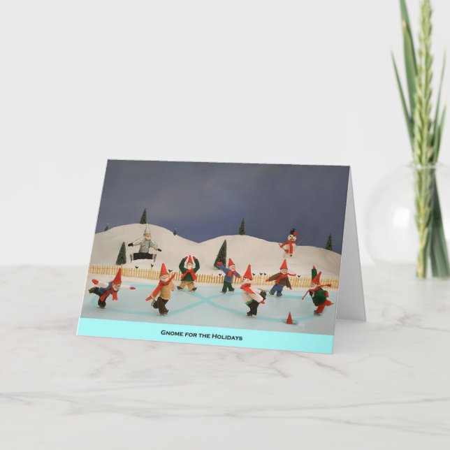 Tarjeta Festiva Gnome para las vacaciones (Anverso)