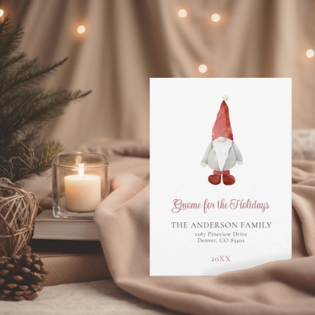 Tarjeta Festiva Gnome para las vacaciones | Navidades de Scandi (Subido por el creador)