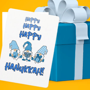 Tarjeta Festiva Gnome personalizado Feliz Hanukkah 