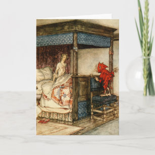 Tarjeta Festiva Gnome Surprise por Arthur Rackham