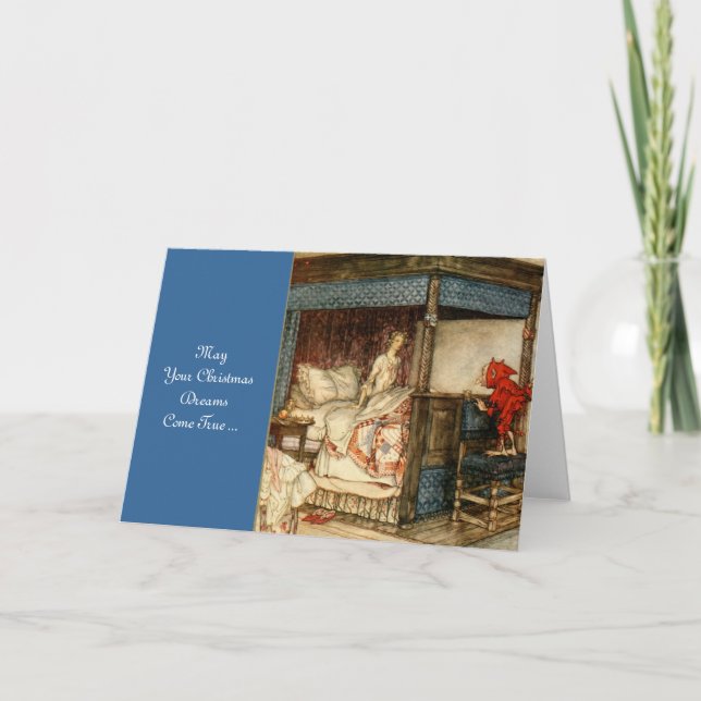 Tarjeta Festiva Gnome Surprise por Arthur Rackham (Anverso)