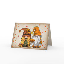 Gnomes De Acción De Gracias Con Pie