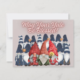 Tarjeta Festiva Gnomes de invierno acuarela