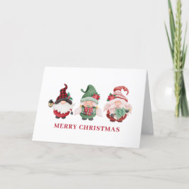 Tarjeta Festiva Gnomes de Navidades de Cute