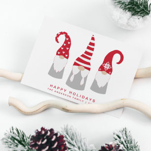 Tarjeta Festiva Gnomes de Navidades mínimos