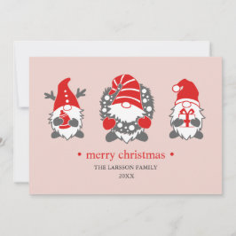 Tarjeta Festiva Gnomes divertidos | Foto de vacaciones de Navidade