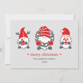 Tarjeta Festiva Gnomes divertidos | Foto de vacaciones de Navidade