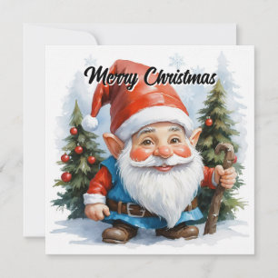 Tarjeta Festiva Gnomes Funny Trendy Whimsical Fantasy No Photo