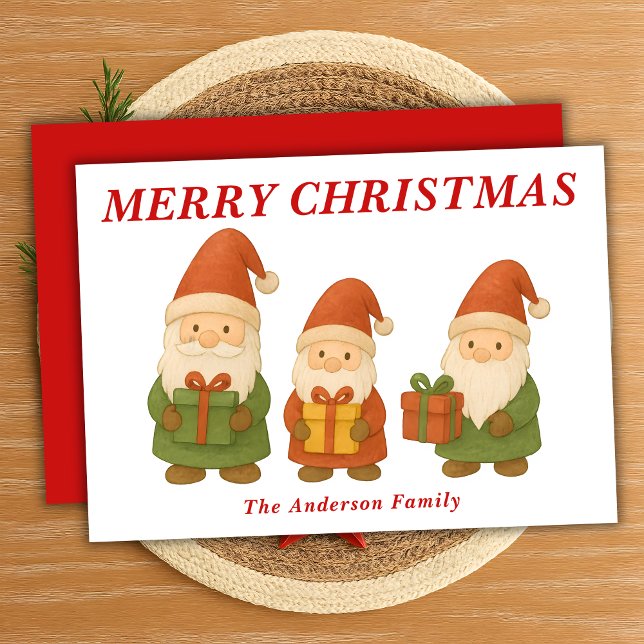 Tarjeta Festiva Gnomes singulares con regalos de Navidades (Subido por el creador)