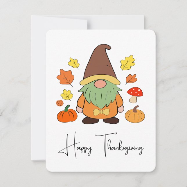 Tarjeta Festiva Gnomo Adorable  (Anverso)
