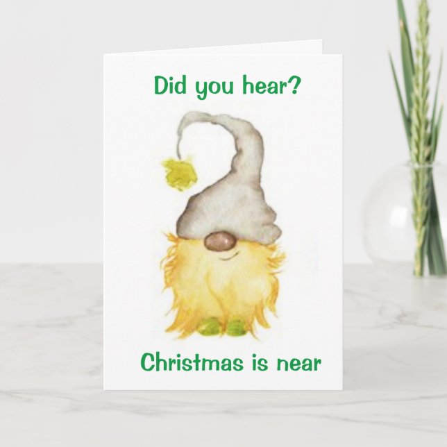 TARJETA FESTIVA GNOMO ALEGRE Y MUY DIVERTIDO SOLO PARA "USTED" (Anverso)