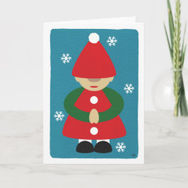 Tarjeta Festiva Gnomo Copos de Nieve de Invierno