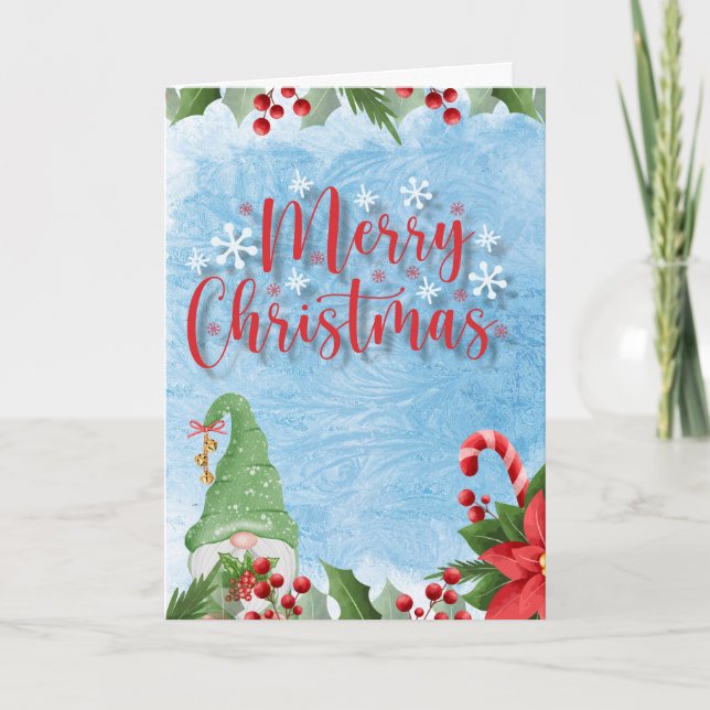 Tarjeta Festiva Gnomo Divertido (Anverso)