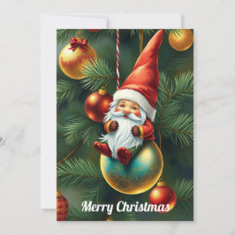 Tarjeta Festiva Gnomo Divertido Moderno Caprichoso Fantasía Sin Fo