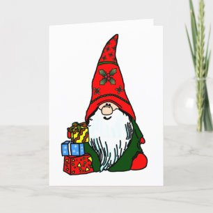 Tarjeta Festiva Gnomo feliz del día de fiesta