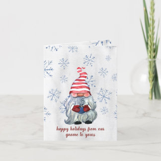 Tarjeta Festiva Gnomo Hygge de Invierno Escandinavo Nórdico