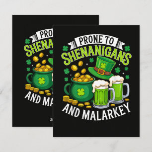 Tarjeta Festiva Gnomo irlandés del día de San Patricio propenso a 
