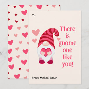 Tarjeta Festiva Gnomo lindo uno como tú Día de San Valentín en el 