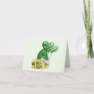 Tarjeta Festiva Gnomo mono de San Patricio
