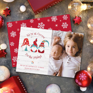 Tarjeta Festiva Gnomo para fiestas Cute Divertido Rústico Foto per