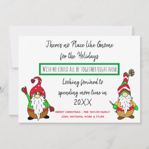 Tarjeta Festiva Gnomo para Navidad, Distanciamiento Social Navideñ
