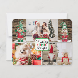 Tarjeta Festiva Gnomos Alegrando Espíritus (agrega tus fotos)