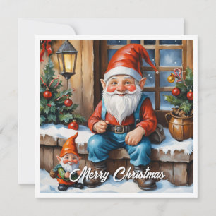 Tarjeta Festiva Gnomos contemporáneos Divertidos Modernos Capricho