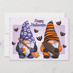 Tarjeta Festiva Gnomos de Halloween