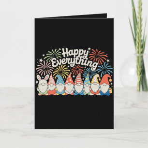 Tarjeta Festiva Gnomos Felices Todo el Año Cada Fiesta