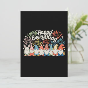 Tarjeta Festiva Gnomos Felices Todo el Año Cada Fiesta