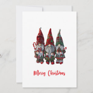 Tarjeta Festiva Gnomos Navideños Festivos - Felicitaciones Navideñ