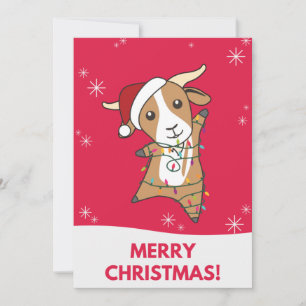 Tarjeta Festiva Goat Christmas Goats Winter Animals Holiday Card